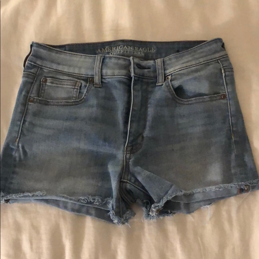 High Waisted Light Wash Jean Shorts
